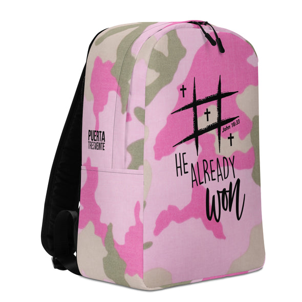Backpack camuflada Pink- He already won